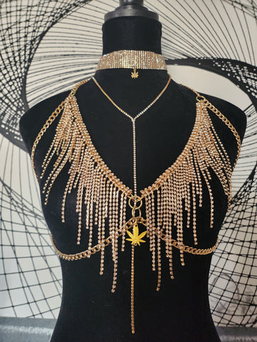 Rhinestone bralette with Choker
