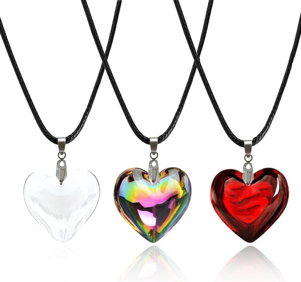 Glass heart pendant
