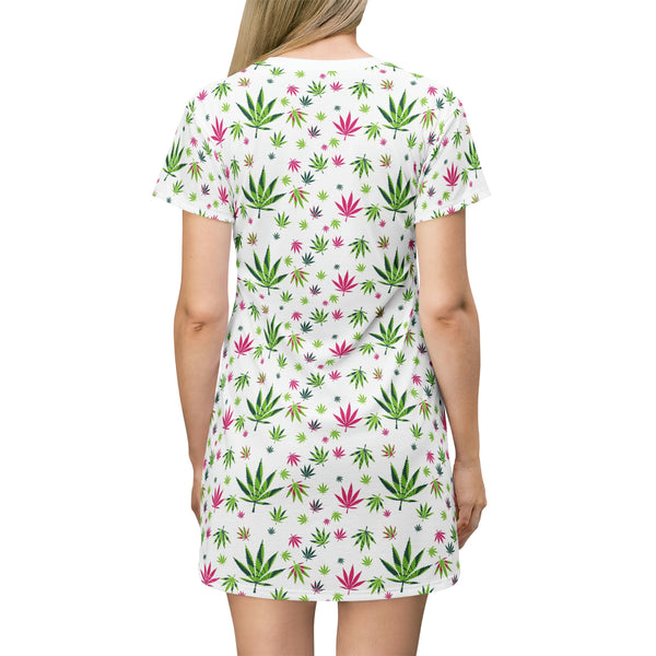 Kushed pink grn T-Shirt Dress