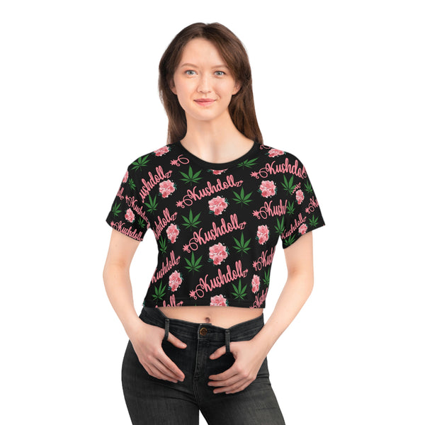 Kushdollz floral Crop Tee