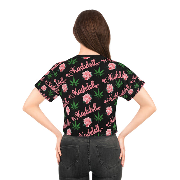 Kushdollz floral Crop Tee