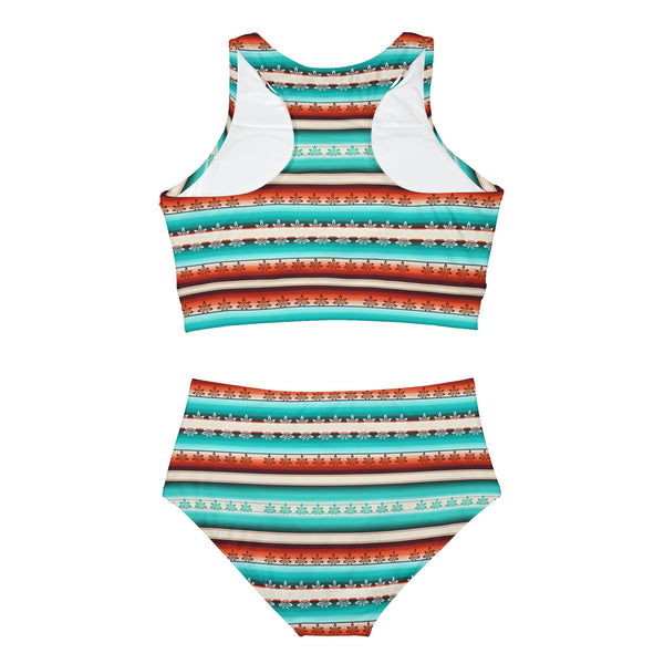 Western kush pattern Sporty Bikini Set