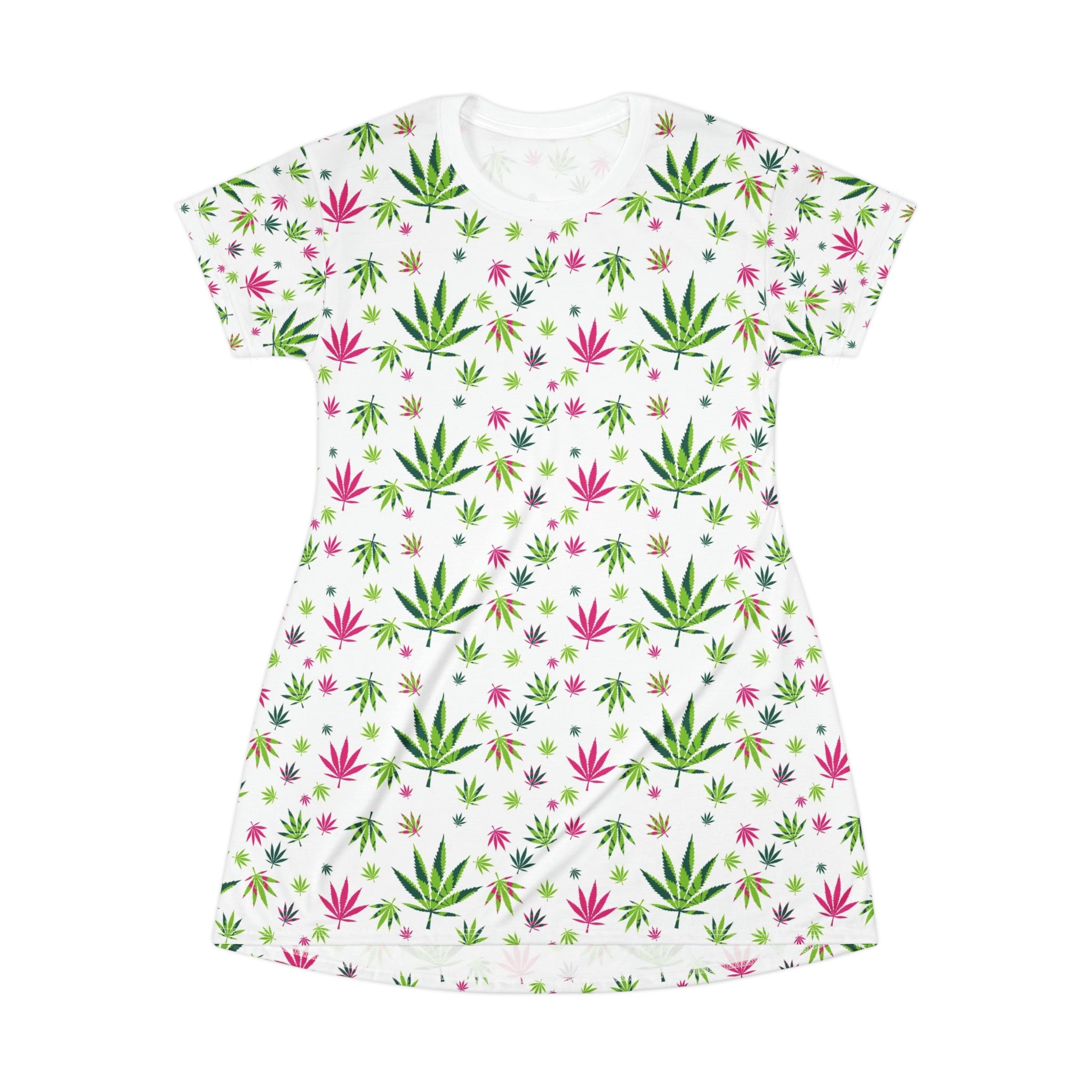 Kushed pink grn T-Shirt Dress