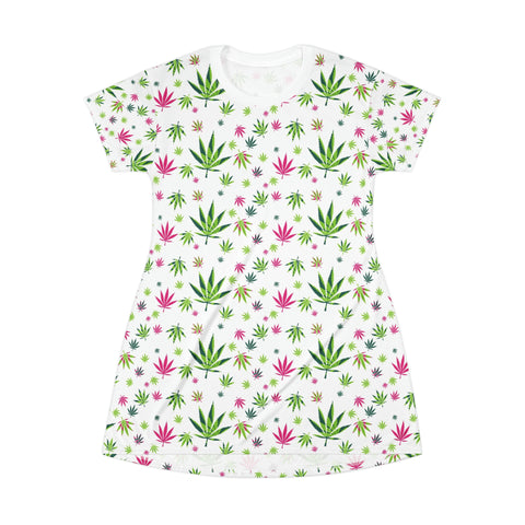 Kushed pink grn T-Shirt Dress