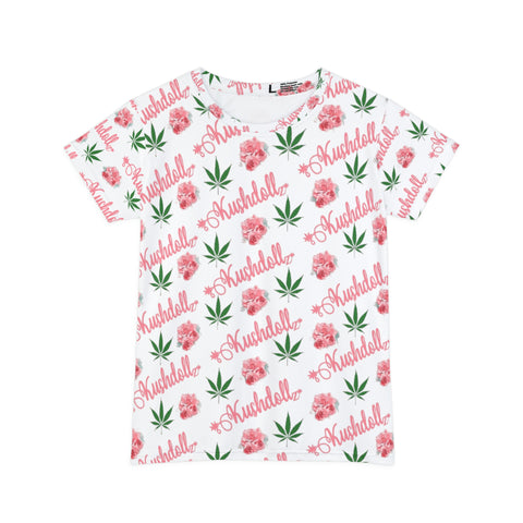 Kushdollz white floral short Sleeve Shirt