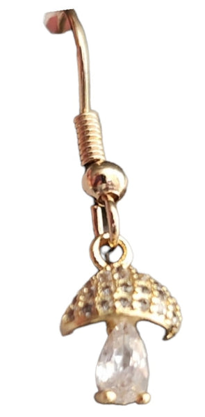 Rhinestone mushroom earrings