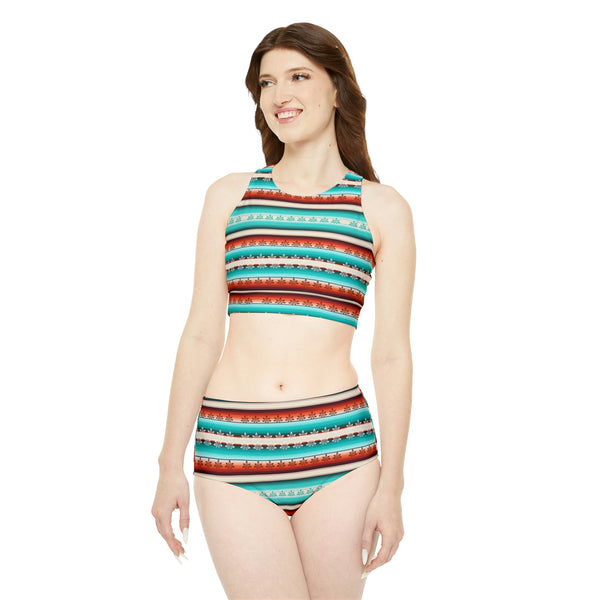 Western kush pattern Sporty Bikini Set