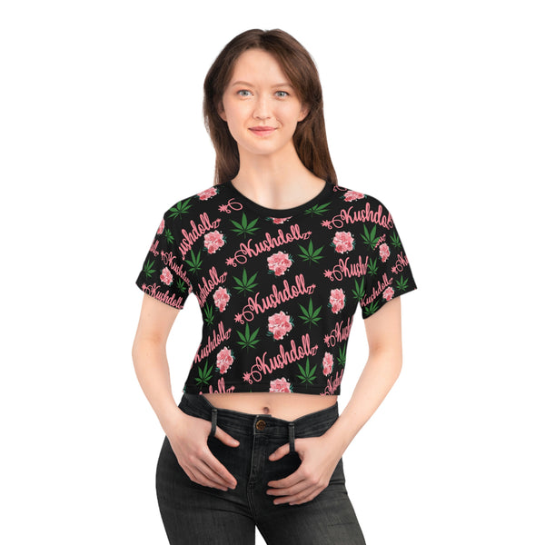 Kushdollz floral Crop Tee