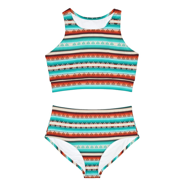 Western kush pattern Sporty Bikini Set