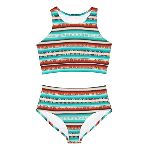 Western kush pattern Sporty Bikini Set